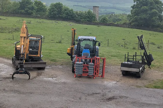 three machines lined up